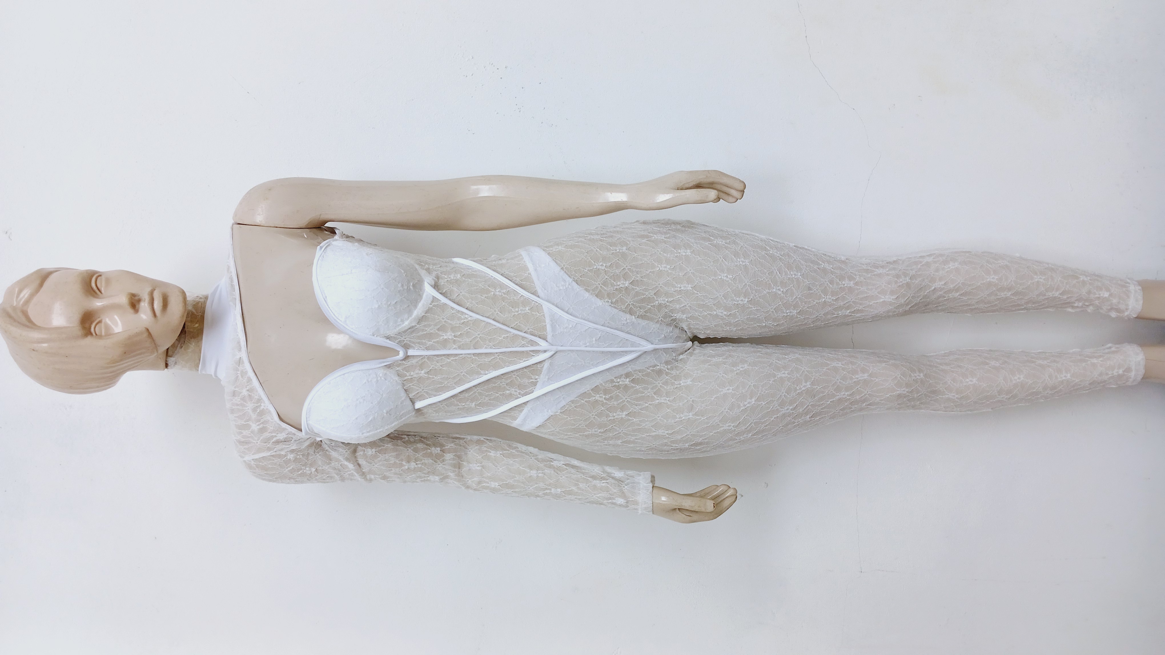 All-White Lace Cut-Out Jumpsuit