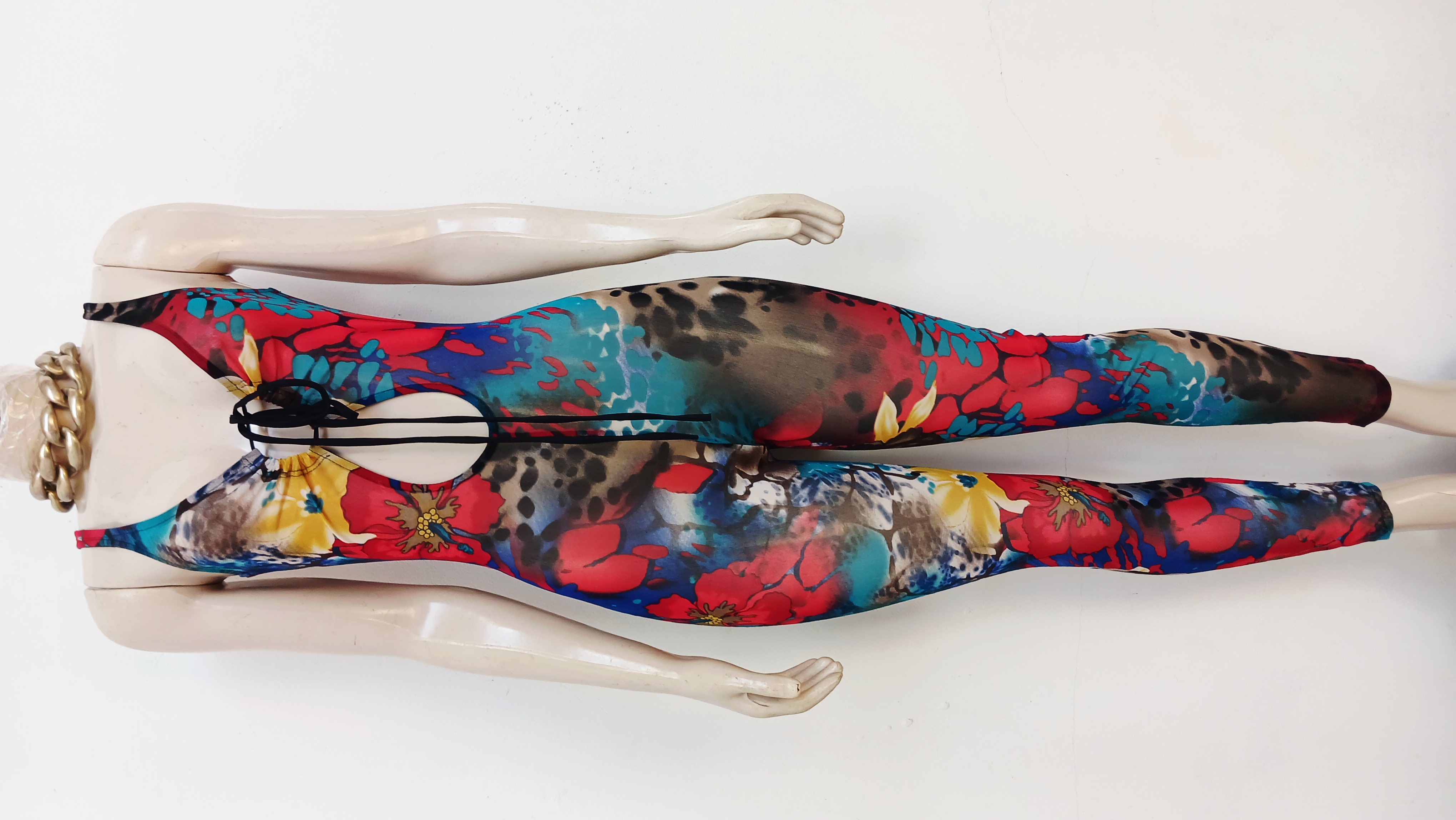 Floral Cut-Out Tie-Front Jumpsuit