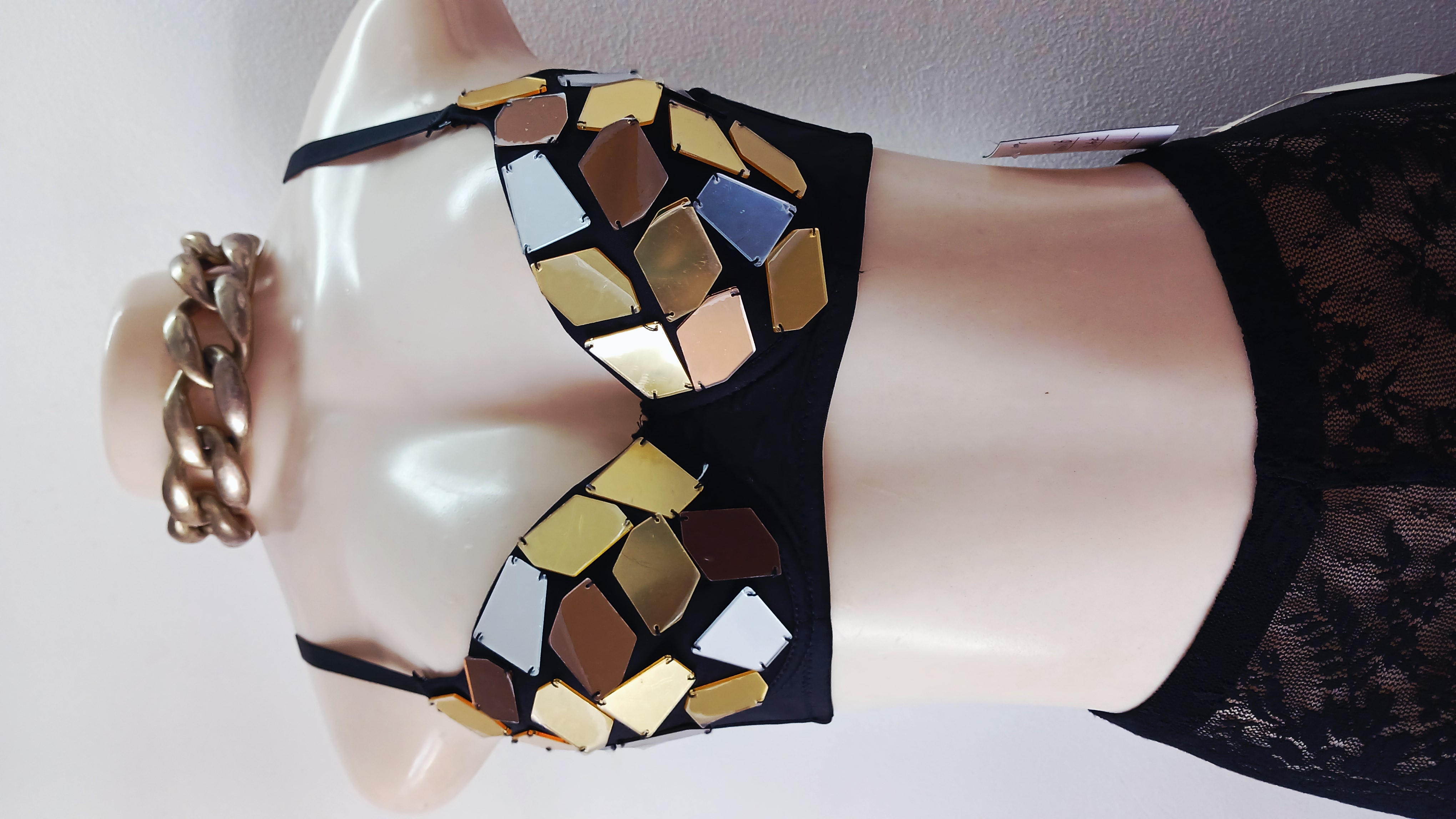 Geometric Mirror Disc Bralette
